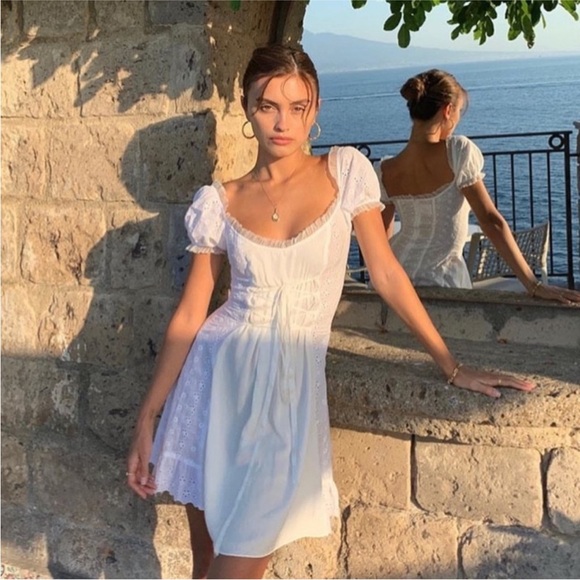 🦄 NWT Daisy Daisy tv eyelet dress size medium white - Picture 1 of 10